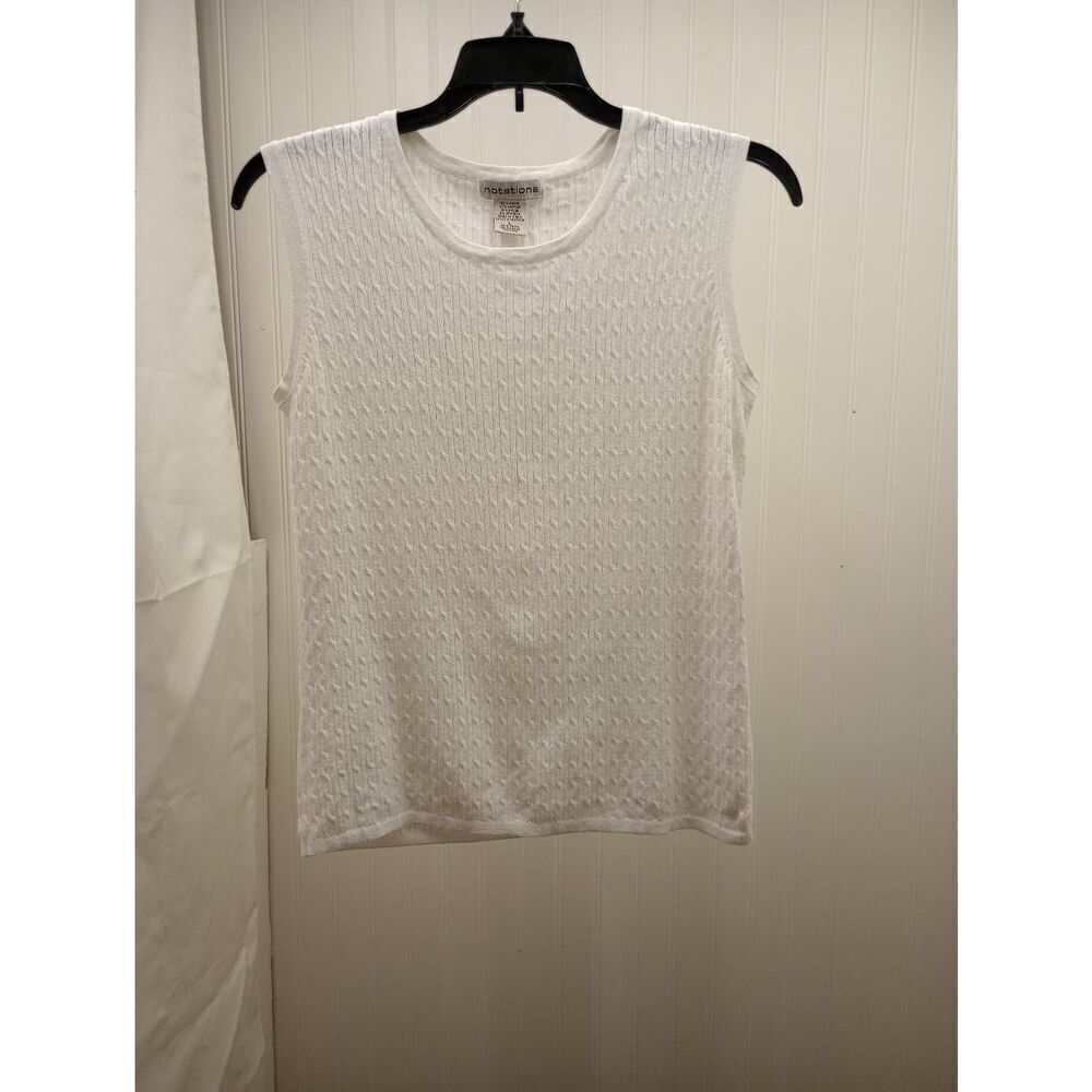 Notations lightweight white sweater vest size L